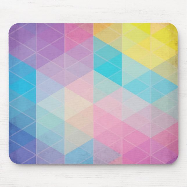 Colourful abstract triangles background mouse pad (Front)
