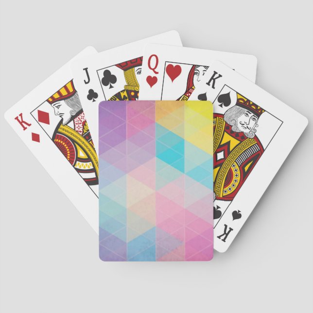Colourful abstract triangles background playing cards (Back)