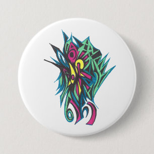 Colourful Abstract Tribal Tattoo Art 7.5 Cm Round Badge