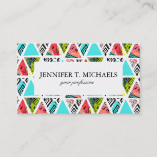 Colourful Abstract Tropical Pattern Business Card