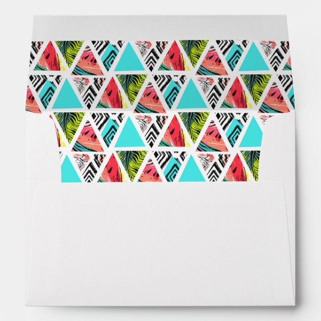 Colourful Abstract Tropical Pattern Envelopes (Back (Bottom))