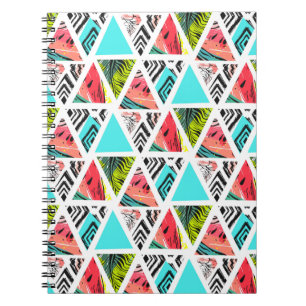 Colourful Abstract Tropical Pattern Spiral Notebook