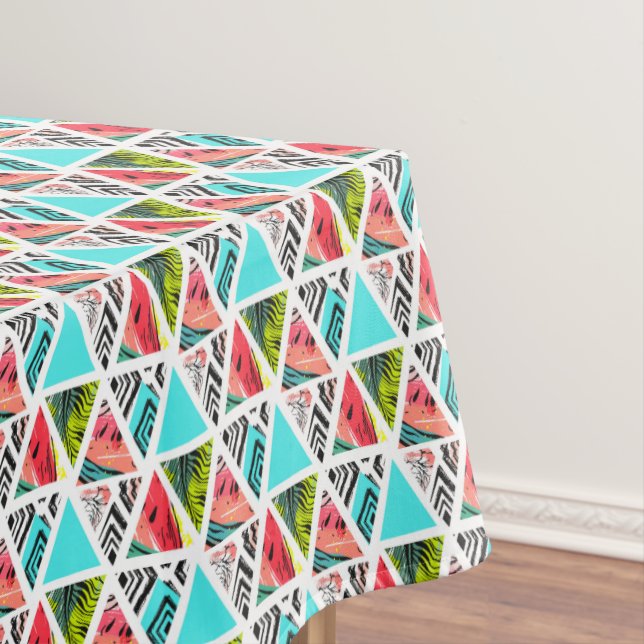 Colourful Abstract Tropical Pattern Tablecloth (In Situ)