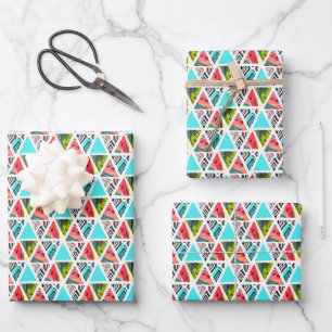 Colourful Abstract Tropical Pattern Wrapping Paper Sheet