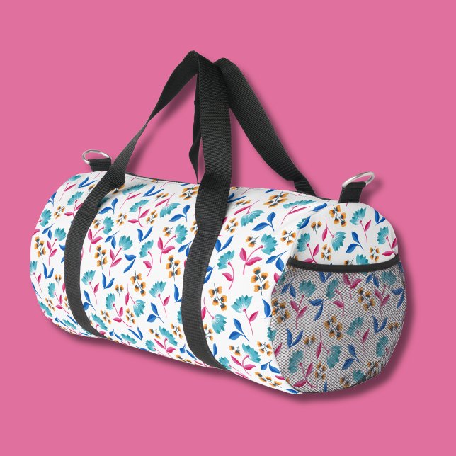 Colourful abstract tulip floral duffle bag (Colourful abstract tulip floral duffel bag)