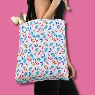 Colourful abstract tulip floral tote bag