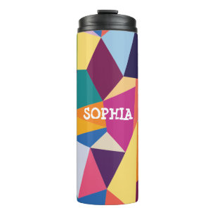 Colourful Abstract Tumbler with Name