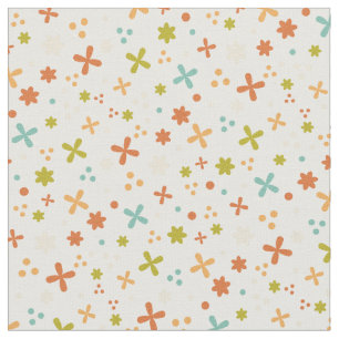 Colourful abstract vintage design with flowers fabric