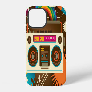 Colourful Abstract Vintage Radio Illustration iPhone 12 Case