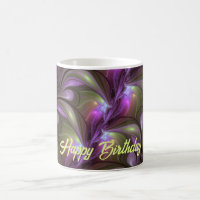 Colourful Abstract Violet Purple Khaki Fractal Art