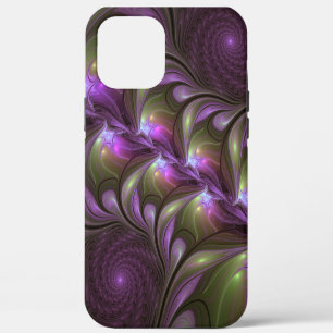 Colourful Abstract Violet Purple Khaki Fractal Art iPhone 12 Pro Max Case
