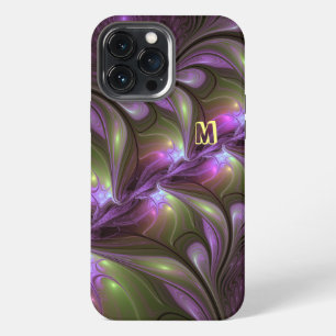 Colourful Abstract Violet Purple Khaki Fractal Art iPhone 13 Pro Max Case