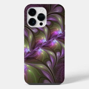 Colourful Abstract Violet Purple Khaki Fractal Art iPhone 14 Pro Max Case