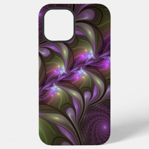 Colourful Abstract Violet Purple Khaki Fractal Art iPhone 12 Pro Max Case