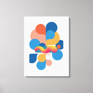 Colourful Abstract Wall Art, Modern Geometric Art Canvas Print