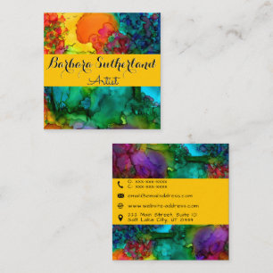 Colourful Abstract Watercolor Business Card