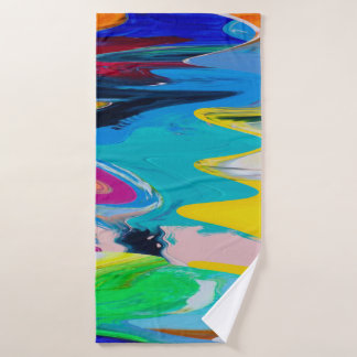 Colourful abstract, watercolor motion blur. bath towel