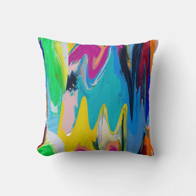 Colourful abstract, watercolor motion blur. cushion (Front)