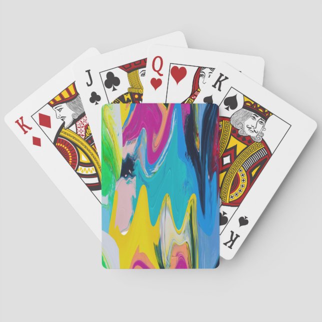 Colourful abstract, watercolor motion blur. playing cards (Back)