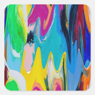 Colourful abstract, watercolor motion blur. square sticker