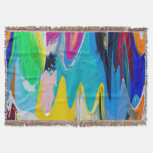 Colourful abstract, watercolor motion blur. throw blanket