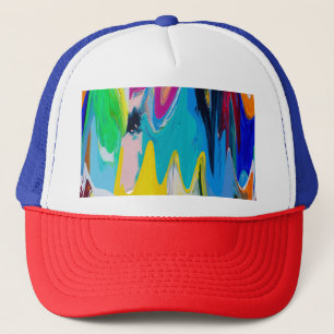 Colourful abstract, watercolor motion blur. trucker hat