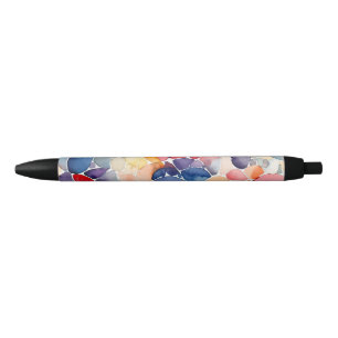 Colourful Abstract Watercolor Pattern Black Ink Pen