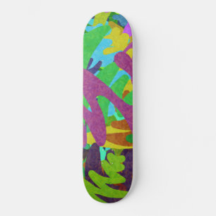 Colourful Abstract Watercolor Skateboard