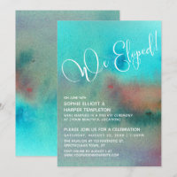 Colourful Abstract Watercolor We Eloped Script