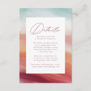 Colourful Abstract Watercolor Wedding Details Enclosure Card