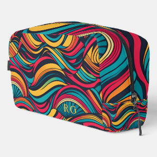 Colourful Abstract Wave Pattern Dopp Kit