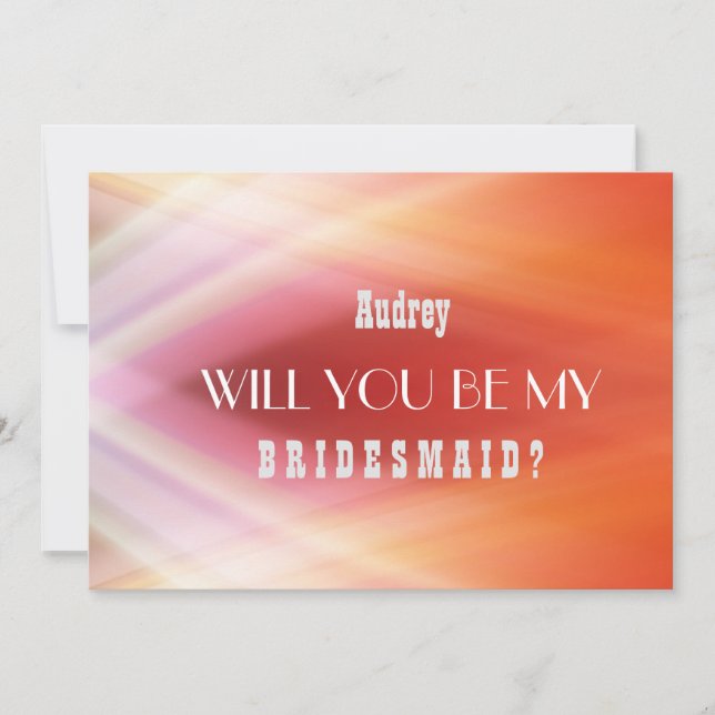 Colourful Abstract Wave Will you be my Bridesmaid? Invitation (Front)
