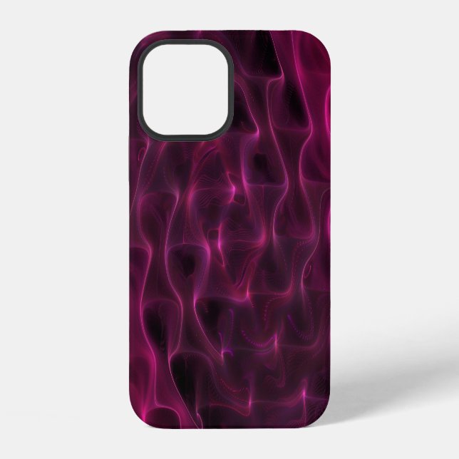 Colourful Abstract Waves Black Background iPhone Case (Back)