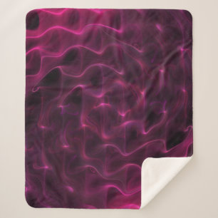 Colourful Abstract Waves Black Background Sherpa Blanket