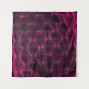 Colourful Abstract Waves Black Background Tapestry