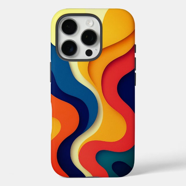 Colourful Abstract Waves Case-Mate iPhone Case (Back)