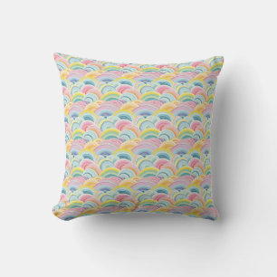 Colourful Abstract Waves Cushion