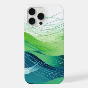 Colourful abstract waves design iPhone 15 pro max case