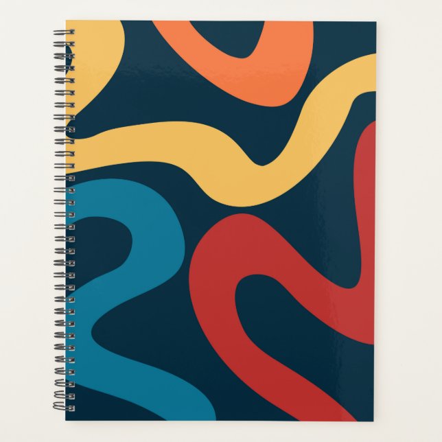 Colourful abstract waves planner (Front)