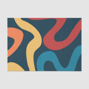 Colourful abstract waves tissue paper