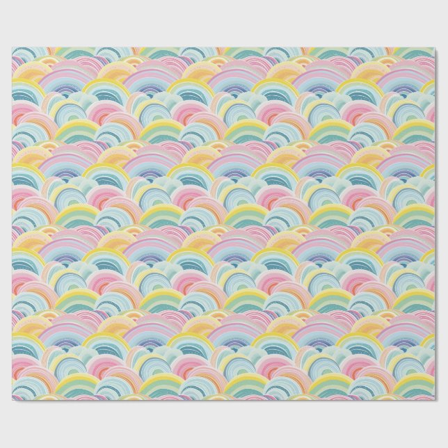 Colourful Abstract Waves Wrapping Paper (Flat)