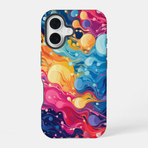 Colourful Abstract Wavy Pattern iPhone 16 Case