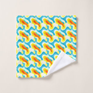 Colourful Abstract Wavy Pattern Wash Cloth