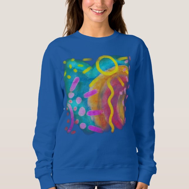 Colourful Abstract Wearable Art Sweatshirt (Front)