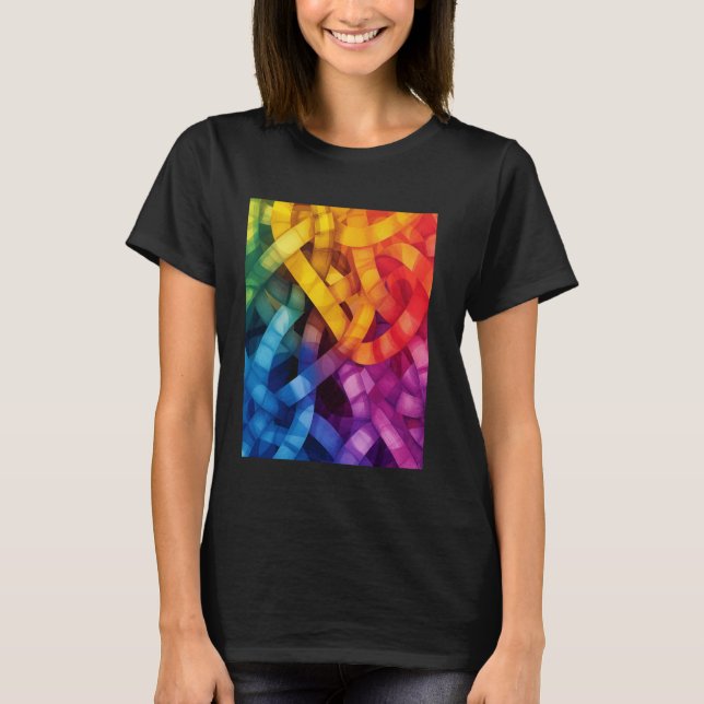 Colourful Abstract Weave Art T-Shirt (Front)