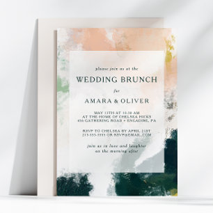 Colourful Abstract Wedding Brunch Invitation