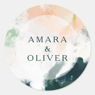 Colourful Abstract Wedding Envelope Seals