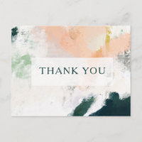 Colourful Abstract Wedding Thank You Postcard