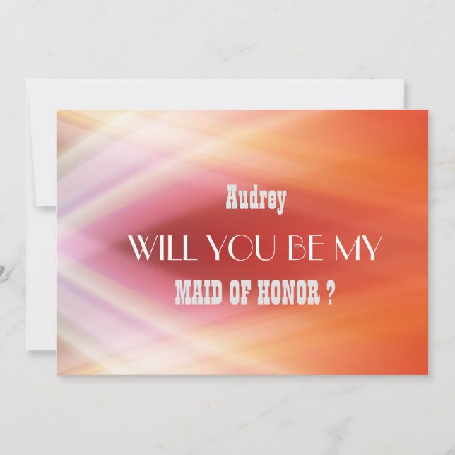 Colourful Abstract Will you be my MAID OF HONOR Invitation (Front)