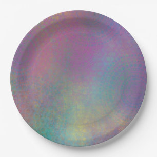 Colourful Abstract with Patterns & Grungy Texture Paper Plate